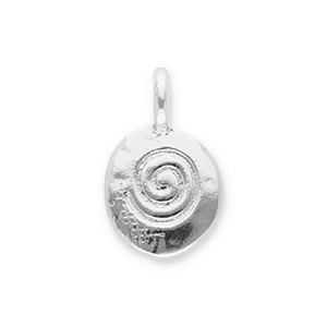 Metal charms oval with spiral Silver