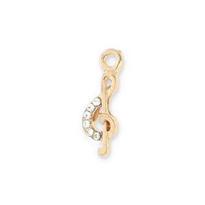 Metal charms musical note Gold-Transparent