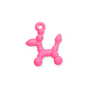 Metal charms balloon dog Neon Pink