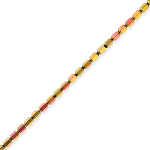 Round hematite beads Pink-Yellow-AB Coating