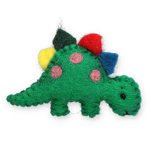 Brooches felt dinosaur Green-Yellow-Red-Blue