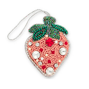 Trendy pendants strawberry Pink-Green-Silver