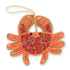 Trendy pendants crab Coral Orange-Red-Gold