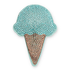 Statement charms with strass ice lolly Turquoise-Brown