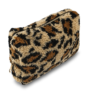 BY31&reg; Pouch teddy with leopard print Light Brown-Brown-Black