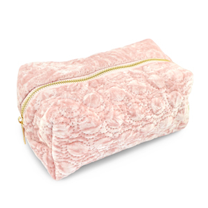 BY31&reg; Pouch velvet with stitched circles Light Pink