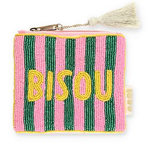 BY31&reg; Pouch "Bisou" Light Pink-Green-Yellow-Gold