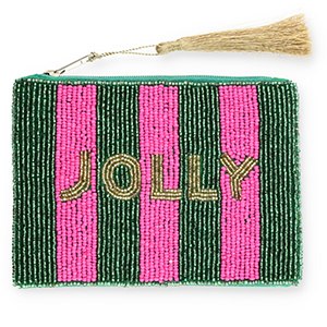 Pouch "Jolly" Dark Green-Fuchsia-Gold