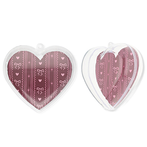 Transparent ornament heart Transparent-Berry Wine Red-Light Pink