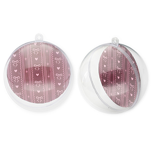 Transparent ornament ball Transparent-Berry Wine Red-Light Pink