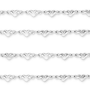 Stainless steel findings belcher chain heart Silver