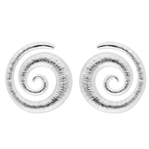 Stainless steel earrings / earpins spiral Silver