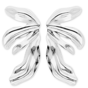 Stainless steel earrings / earpins wings Silver