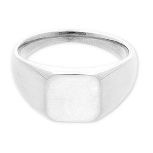 Stainless steel rings with square Silver