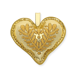 Trendy pendants heart with leaf motif Gold