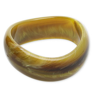 Bracelets bangle resin Olive Green-Brown-White