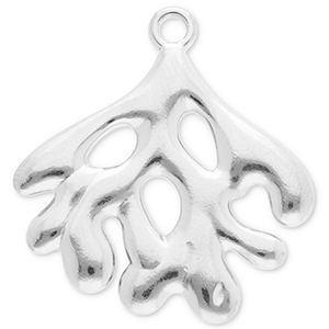 Stainless steel charms coral Silver