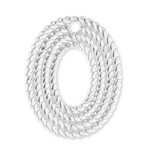 Stainless steel charms oval Silver