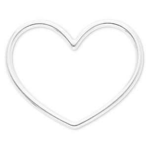 Stainless steel findings connector heart Silver