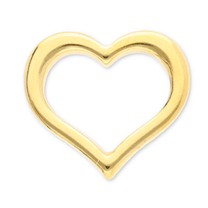 Stainless steel findings connector heart Gold