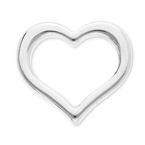 Stainless steel findings connector heart Silver
