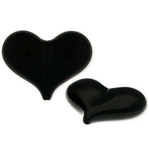 Acrylic beads heart Black