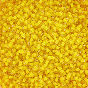 Preciosa glass seed beads Ornela 8/0-85016 White Lining-Sunshine Yellow