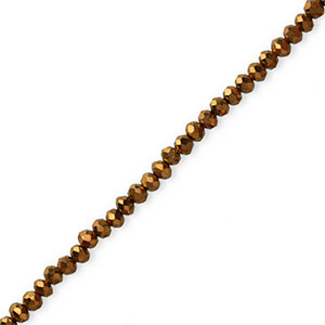Top faceted beads 4x3mm disc Metallic Bronze