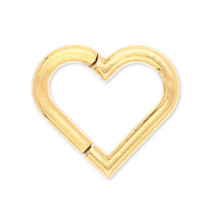 Stainless steel ear piercing clicker heart Gold