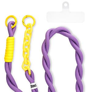Trendy phone cord incl. insert Purple-Yellow