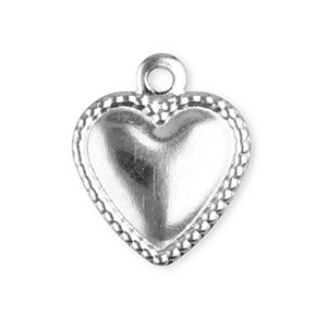 Stainless steel charms heart Silver