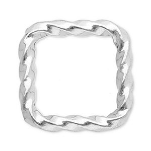 Stainless steel findings connector square Silver