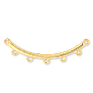 Stainless steel findings connector arch with 5 loops Gold