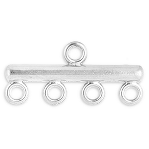 Stainless steel findings charms with 4 loops Silver