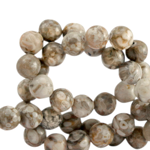Natural stone beads Marble 8mm Taupe Greige