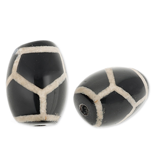 Natural stone beads Chalcedony rice Black-Sand Beige