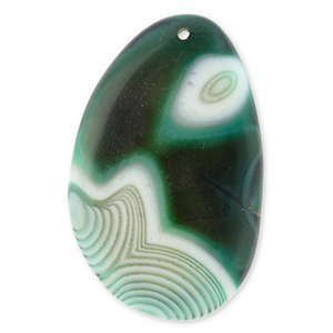 Natural stone charms Agate oval Multicolour Green-Black-White