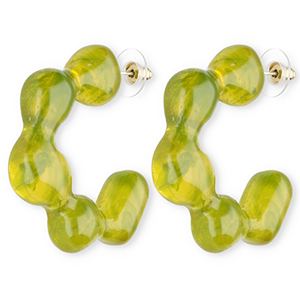 Trendy resin earrings&nbsp;/&nbsp;earpins Multicolour Green
