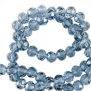 Top faceted beads 4x3mm disc Navy Blue