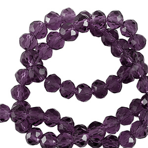 Top faceted beads 3x2mm disc Aubergine Purple