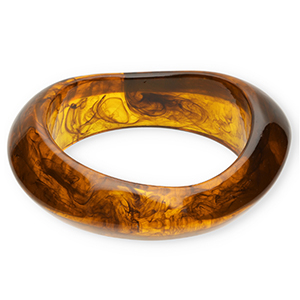 Bracelets bangle resin Transparent Amber Brown