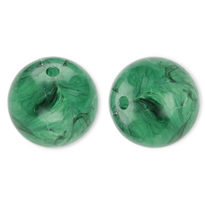 20 mm acrylic beads round Dark Green-Marble