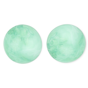 20 mm acrylic beads round Mint Green-Marble