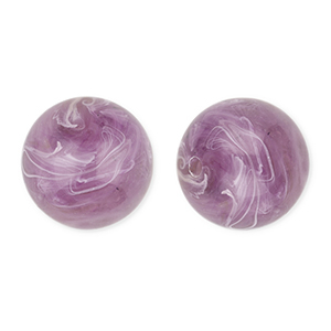 16 mm acrylic beads round Purple-Brown-Marble