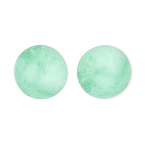 12 mm acrylic beads round Mint Green-Marble