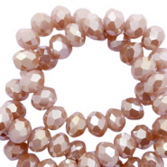 Top faceted beads 4x3mm disc Misty Rose-Amber Coating
