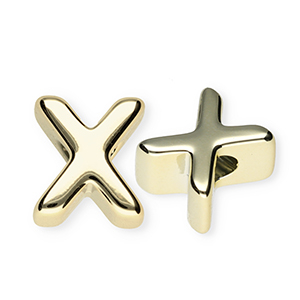 Acrylic letter beads letter X Gold