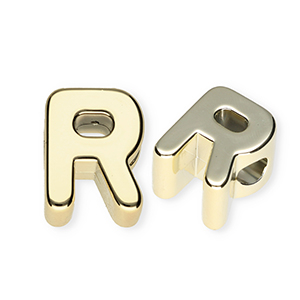 Acrylic letter beads letter R Gold