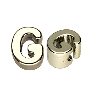 Acrylic letter beads letter G Gold