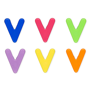 Acrylic letter beads letter V Multicolour